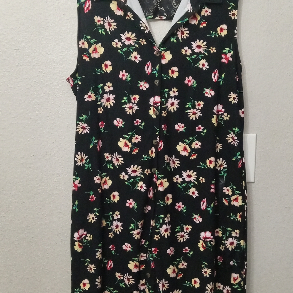 Black Floral mini dress